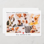 Pets Modern Simple Custom 6 Images Collage Photo Holiday Card<br><div class="desc">Add six (6) custom photos of your pet and pet's name. Add your photos and if needed,  unmask the group of photo and frame,  adjust the image against the frame,  then click mask.</div>