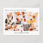 Pets Modern Simple Custom 6 Images Collage Photo Holiday Postcard<br><div class="desc">Add six (6) custom photos of your pet and pet's name. Add your photos and if needed,  unmask the group of photo and frame,  adjust the image against the frame,  then click mask.</div>