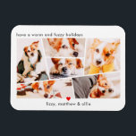 Pets Modern Simple Custom 6 Images Collage Photo Magnet<br><div class="desc">Add six (6) custom photos of your pet and pet's name. Add your photos and if needed,  unmask the group of photo and frame,  adjust the image against the frame,  then click mask.</div>