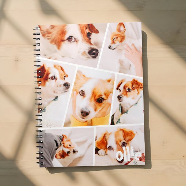 Pets Modern Simple Custom 7 Images Collage Photo Notebook (Creator Uploaded)