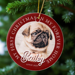 Pet's My First Christmas In Forever Home Modern Ceramic Tree Decoration