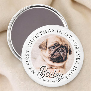 Pet's My First Christmas In Forever Home Modern Magnet