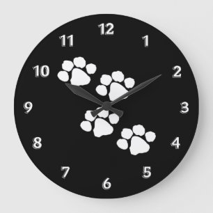 Pets Paw Prints Large Clock