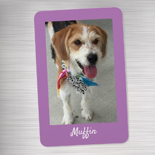 Pet's Photo or Child's Photo & Name, Lavender Magnet