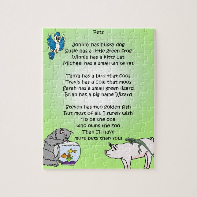 Pets Poem Jigsaw Puzzle (Vertical)