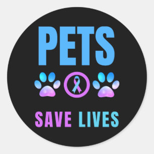 Pets Save Lives Emotional Support Animal Pet Mum Classic Round Sticker