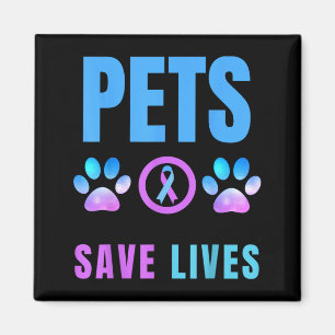 Pets Save Lives Emotional Support Animal Pet Mum Magnet