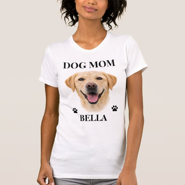 Pet's Simple Modern Cool Custom Dog Name and Photo T-Shirt (Front)