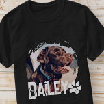 Pet's Simple Modern Cool Grunge Name and Photo T-Shirt<br><div class="desc">This simple and modern design is composed of modern simple playful script typography. Add custom pet photo of your dog,  cat,  pup or kitten</div>