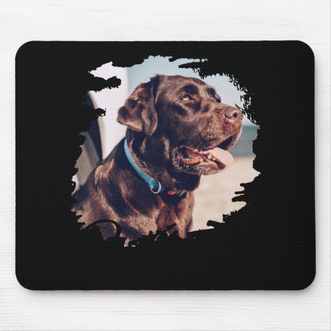 Pets Simple Modern Cool Tygraphy Name And Photo  Mouse Pad (Front)