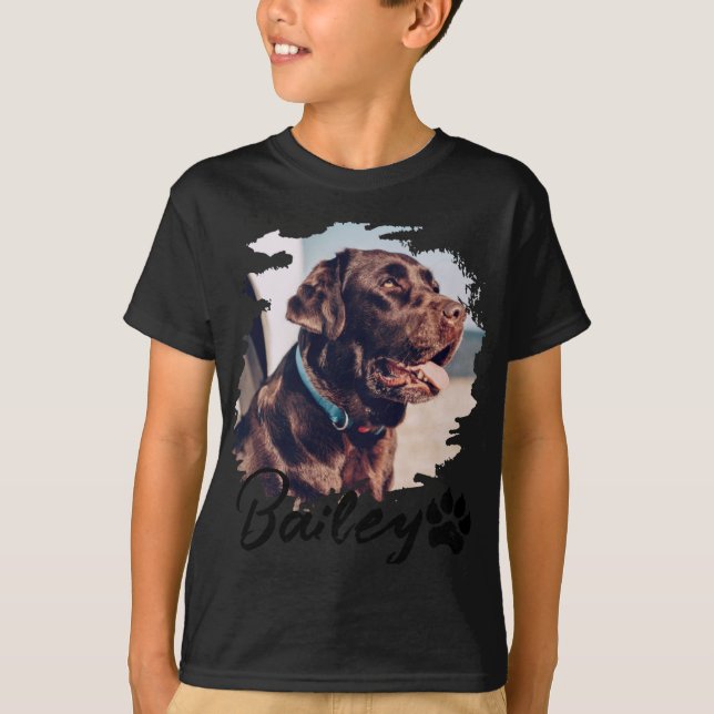 Pets Simple Modern Cool Tygraphy Name And Photo T  T-Shirt (Front)