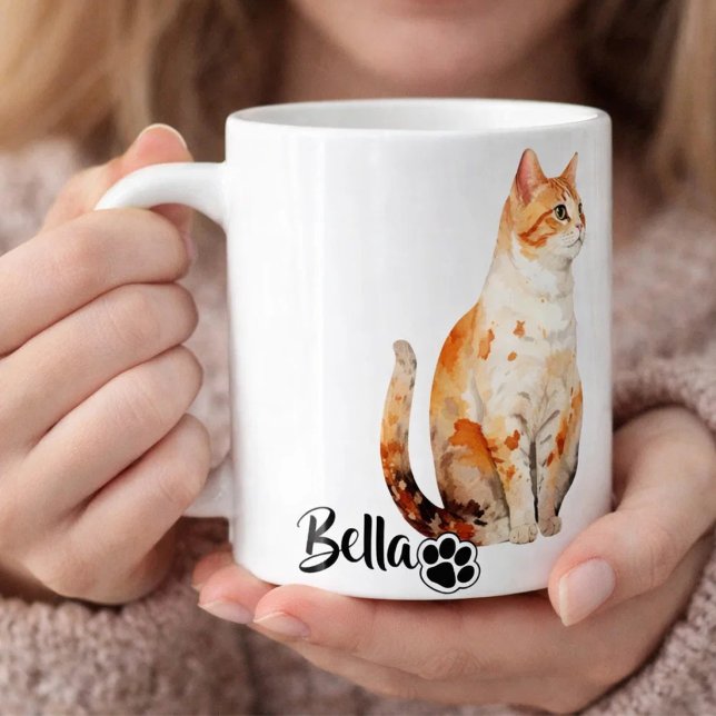 Pet's Simple Modern Cool Typography Name and Photo Coffee Mug (Creator Uploaded)