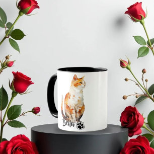 Pet's Simple Modern Cool Typography Name and Photo Coffee Mug