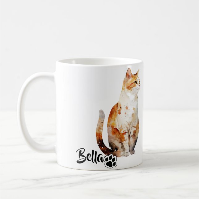 Pet's Simple Modern Cool Typography Name and Photo Coffee Mug (Left)