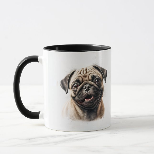 Pet's Simple Modern Cool Typography Name and Photo Mug (Left)