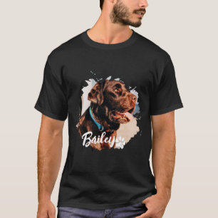 Pet's Simple Modern Cool Typography Name and Photo T-Shirt