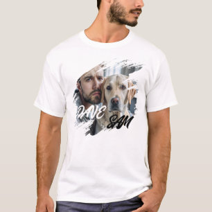 Pet's Simple Modern Cool Typography Name and Photo T-Shirt