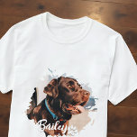 Pet's Simple Modern Cool Typography Name and Photo T-Shirt<br><div class="desc">This simple and modern design is composed of modern simple playful script typography. Add custom pet photo.</div>