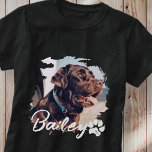 Pet's Simple Modern Cool Typography Name and Photo T-Shirt<br><div class="desc">This simple and modern design is composed of modern simple playful script typography. Add custom pet photo.</div>
