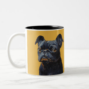 Pet's Simple Modern Cool Typography Name and Photo Two-Tone Coffee Mug