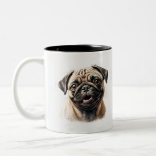 Pet's Simple Modern Cool Typography Name and Photo Two-Tone Coffee Mug