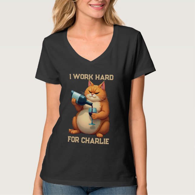 Pet's Simple Modern Funny Cat Name and Photo T-Shirt (Front)