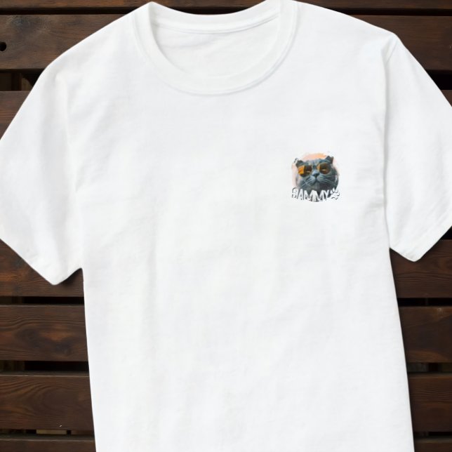 Pet's Simple Modern Grunge Cool Name and Photo T-Shirt (Creator Uploaded)