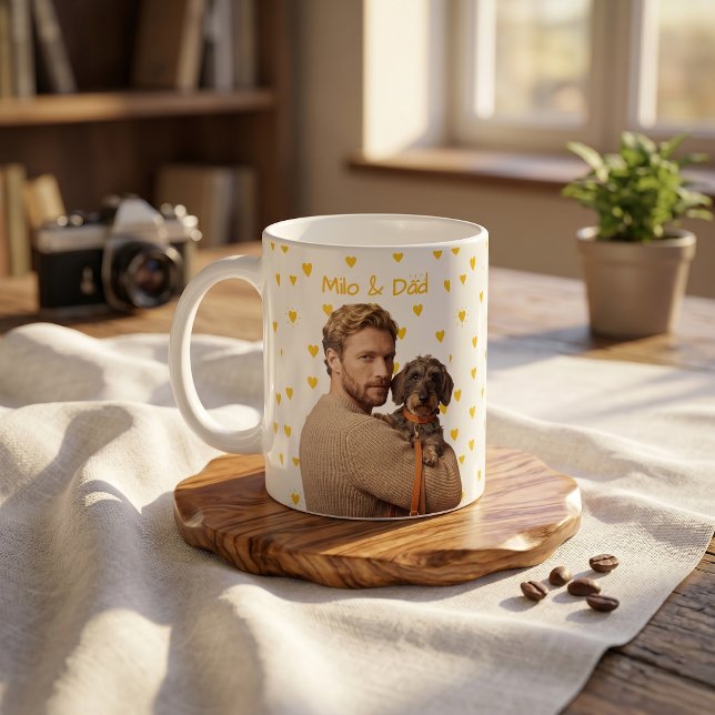 Pet's Simple Modern Name and Photo Coffee Mug (Creator Uploaded)
