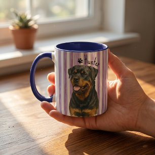 Pet's Simple Modern Name and Photo Mug