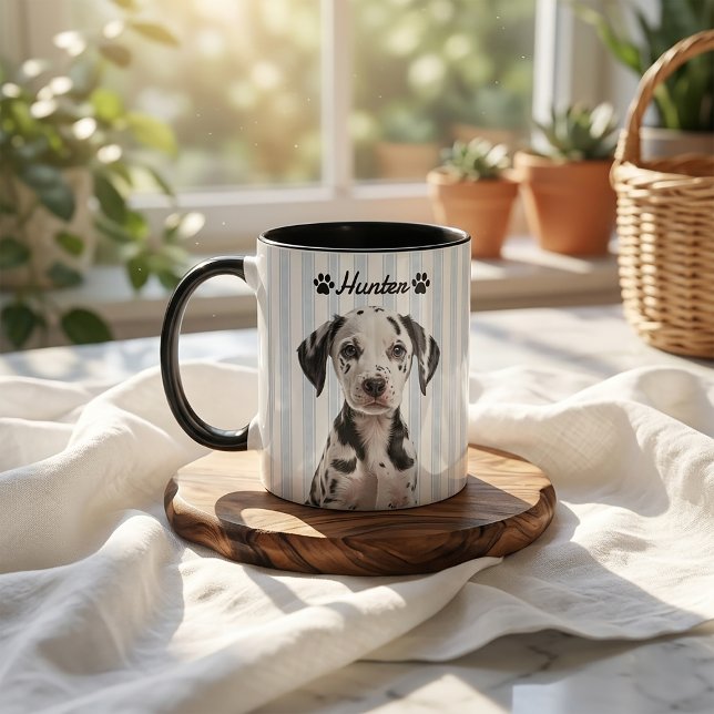 Pet's Simple Modern Name and Photo Mug (Creator Uploaded)