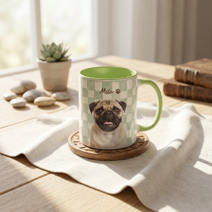 Pet's Simple Modern Name and Photo Mug