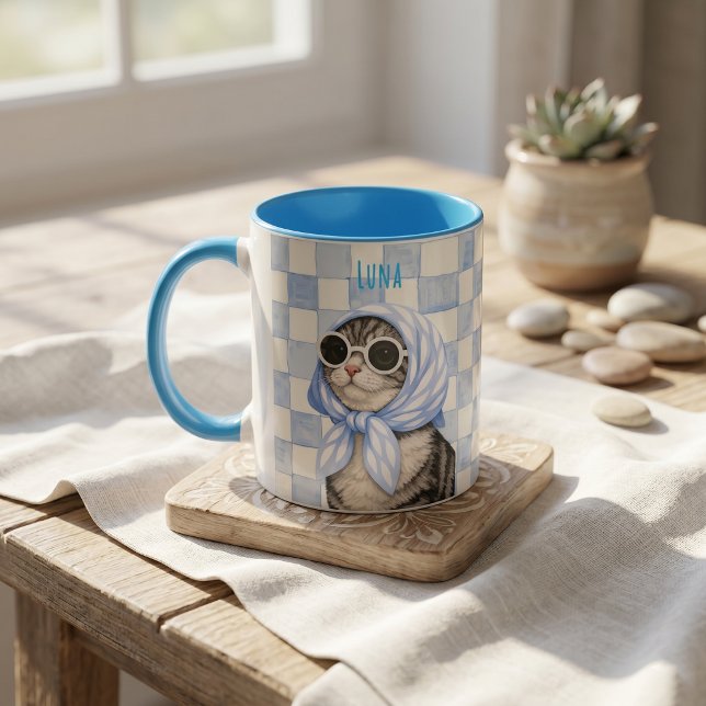 Pet's Simple Modern Name and Photo Mug (Creator Uploaded)