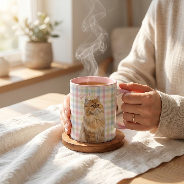 Pet's Simple Modern Name and Photo Mug (Creator Uploaded)