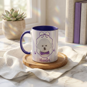 Pet's Simple Modern Name and Photo Mug