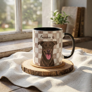 Pet's Simple Modern Name and Photo Mug