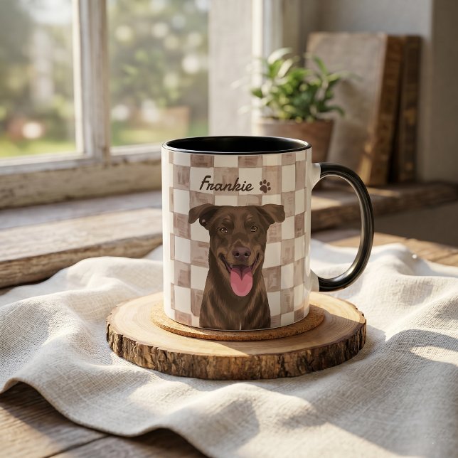 Pet's Simple Modern Name and Photo Mug (Creator Uploaded)