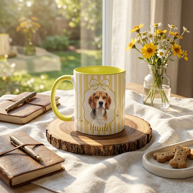 Pet's Simple Modern Name and Photo Mug (Creator Uploaded)