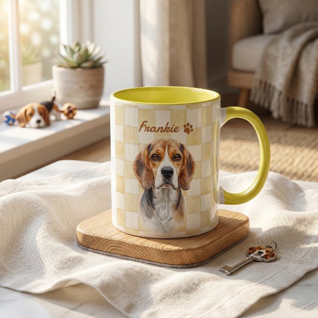 Pet's Simple Modern Name and Photo Mug (Creator Uploaded)