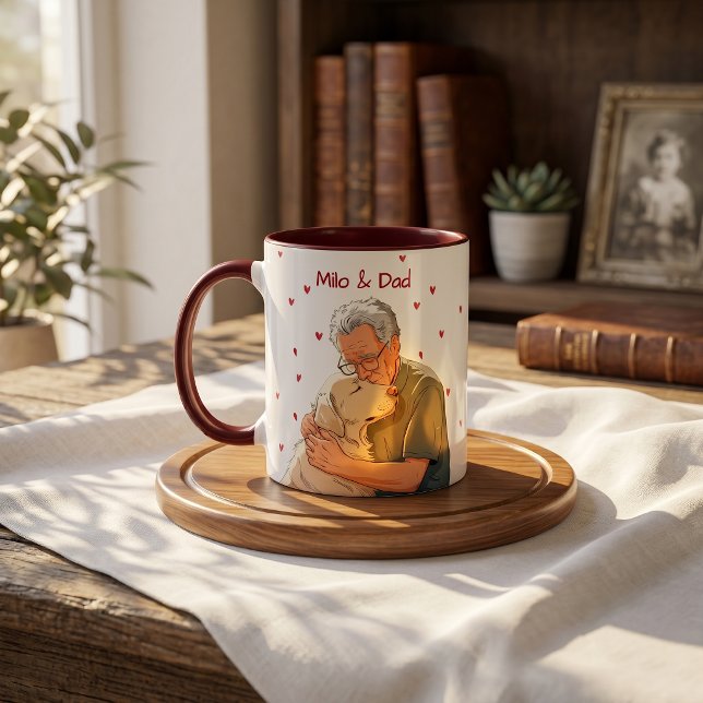 Pet's Simple Modern Name and Photo Mug (Creator Uploaded)