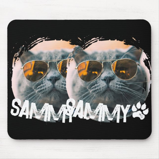 Pets Simple Modern Nge Cool Name And Photo T Shirt Mouse Pad (Front)