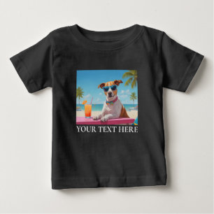 Pet's Simple Modern Personalised Photo and Text Baby T-Shirt