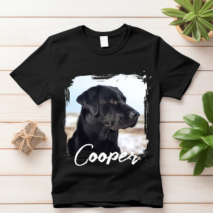 Pet's Simple Modern Typography Name and Photo T-Shirt