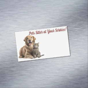 Pets sitter at your services! Business Card Magnet