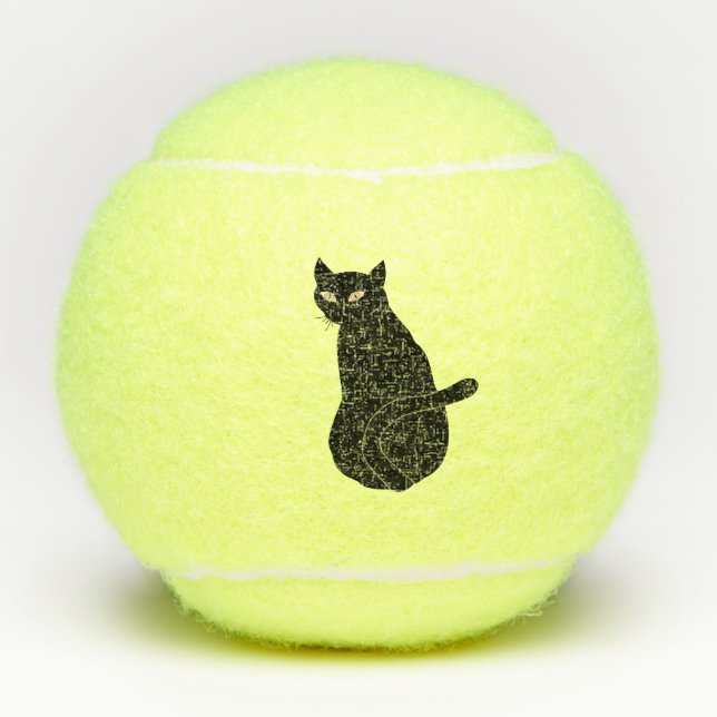 Pets Tennis Balls with Black Cat (Front)