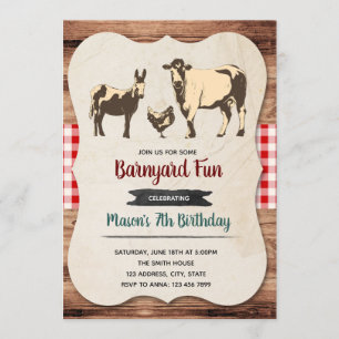 Petting zoo birthday party invitation
