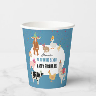 Petting Zoo Party Animals Barnyard Birthday Boy Paper Cups