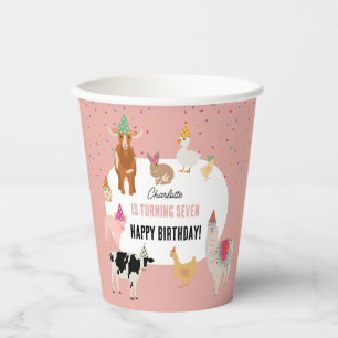 Petting Zoo Party Animals Barnyard Birthday Girl Paper Cups