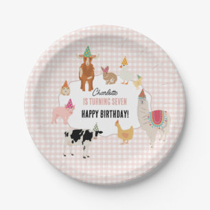 Petting Zoo Party Animals Barnyard Birthday Girl Paper Plate