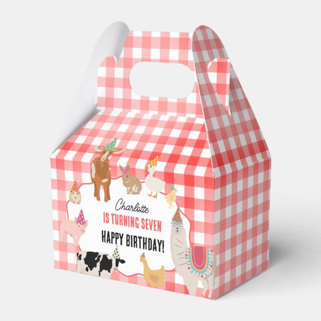 Petting Zoo Party Animals Barnyard Birthday Kids Favour Box (Front Side)