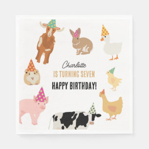 Petting Zoo Party Animals Barnyard Birthday Theme Napkin